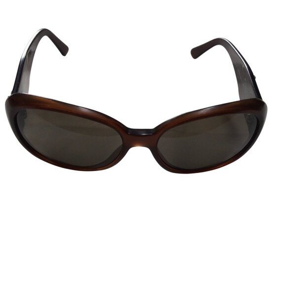 Chanel Womens Brown Camellia Sunglasses Floral Design Logo Made In Italy - Picture 2 of 11
